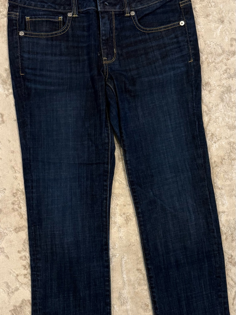 American Eagle Outfitters Women's Dark Blue Artist Crop Stretch Jeans